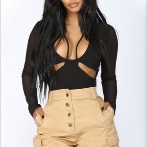 Black cutout bodysuit